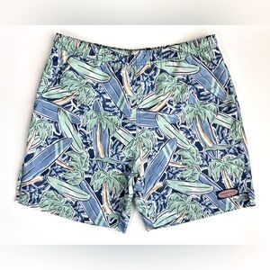 Vineyard Vines Tropical Surfboard Palm Tree Print Swim Board‎ Shorts Size Small